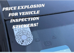 Price explosion for vehicle inspection stickers! Here it’s still affordable