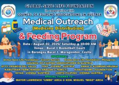 Global Save Life Foundation to Hold Medical Outreach in Cavite on August 2