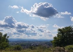 Mild autumn weather followed by a storm front with rain showers