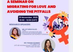 Philippine Embassy to Hold Seminar on “Migrating for Love” in Support of Anti-VAW Campaign