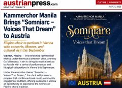 Kammerchor Manila Brings “Somniare – Voices That Dream” to Austria