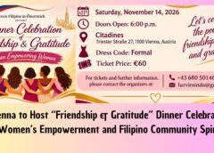 Vienna to Host “Friendship & Gratitude” Dinner Celebrating Women’s Empowerment and Filipino Community Spirit